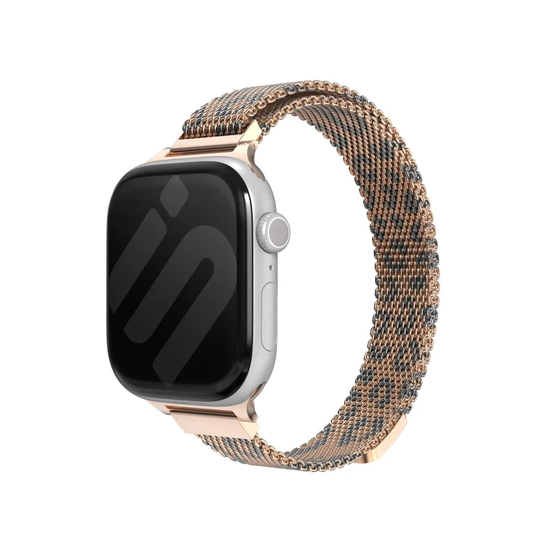 Correa milanesa slim Apple Watch (leopardo oro rosa)