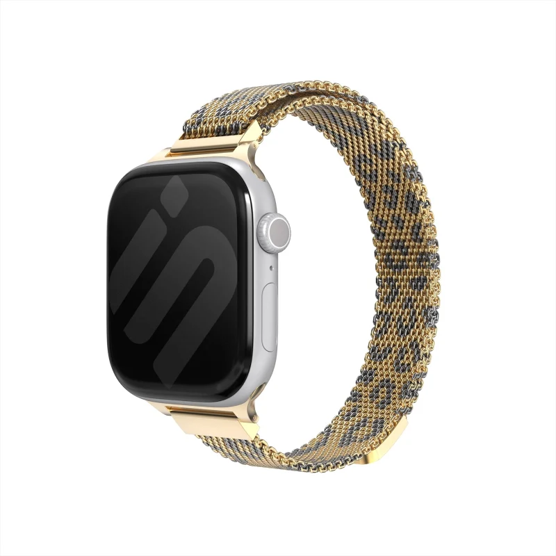 Correa milanesa slim Apple Watch (leopardo oro)