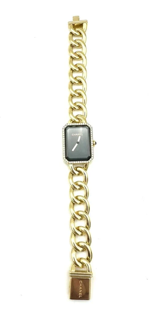 CHANEL. "Première chaine gourmette" collection, watch in 18K yellow gold