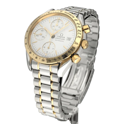 Omega Speedmaster Date - 39 mm automatic gold and steel watch