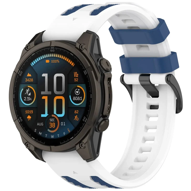 Correa deportiva grain Garmin Forerunner 970 (blanco/azul)