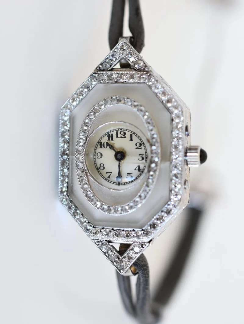 Vacheron Constantin - Ladies' watch Art Deco in platinum, white gold and diamonds
