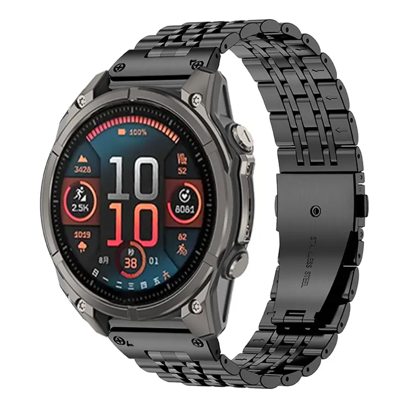 Correa acero '7 beads' premium Garmin Fenix 9 Pro - 51mm (negro)