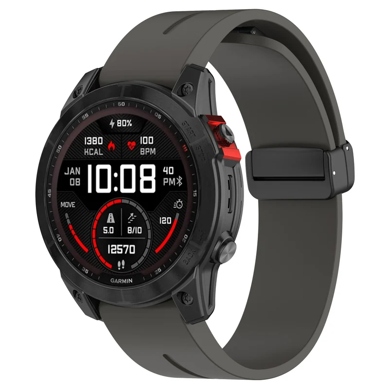 Correa silicona con hebilla-D Garmin Fenix 9 Pro - 51mm (gris oscuro)