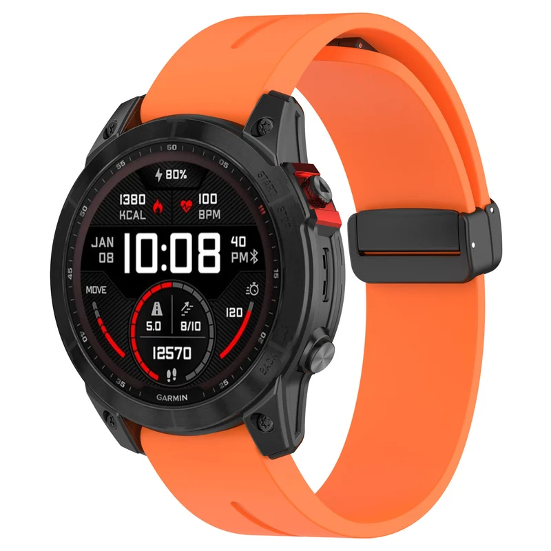 Correa silicona con hebilla-D Garmin Fenix 9 Pro - 51mm (naranja)