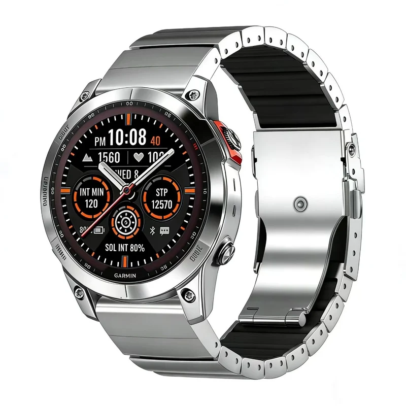 Correa titanio híbrida Garmin Fenix 9 Pro - 47mm (plata)