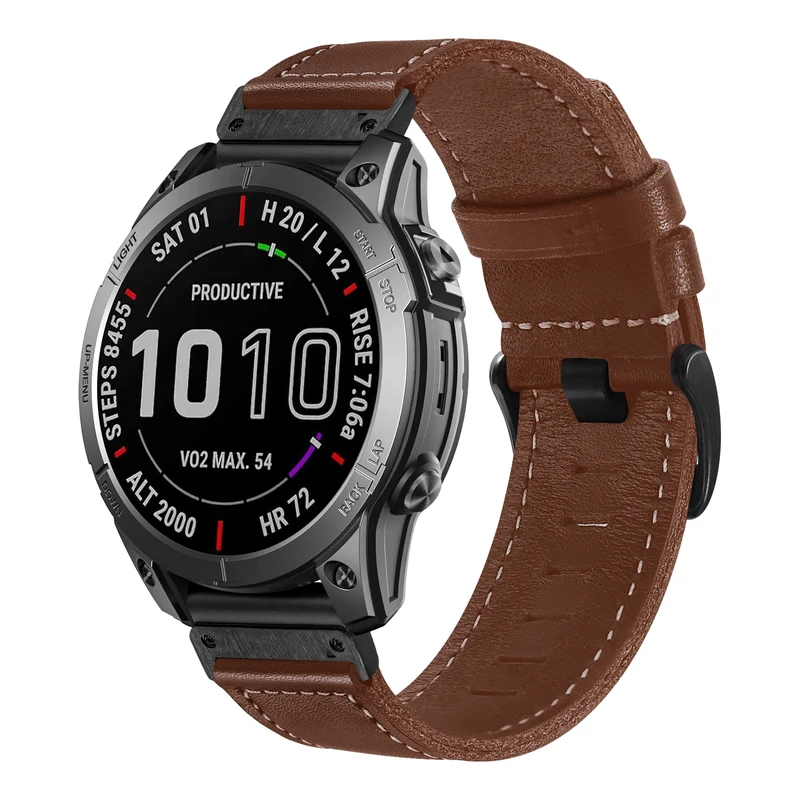Correa cuero 'Premium' Garmin Fenix 9 Pro - 51mm (plata)