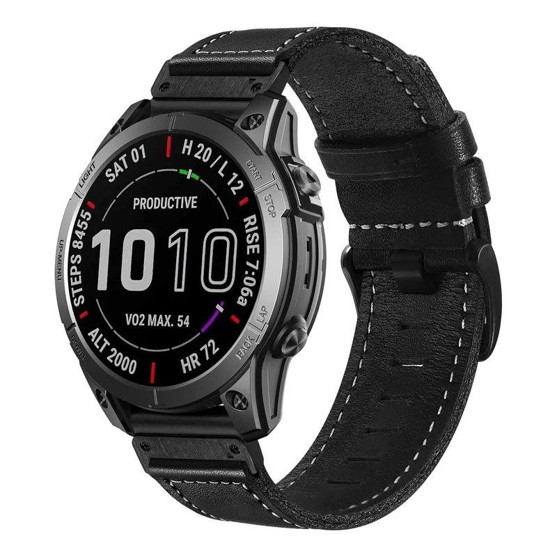 Correa cuero 'Premium' Garmin Fenix 9 - 43mm (negro)