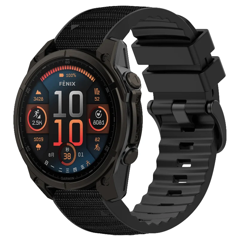 Correa híbrida nylon Garmin Fenix 9 Pro - 51mm (negro)