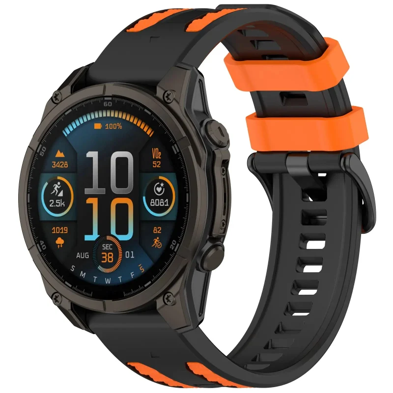 Correa deportiva grain Garmin Fenix 7x (negro/naranja)