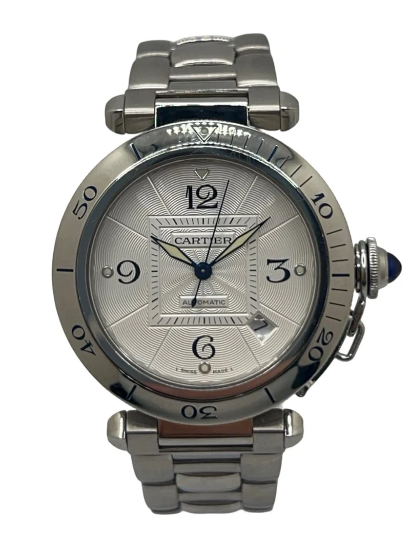 Cartier Pasha - Automatic steel date watch 38 mm