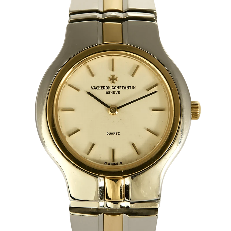 VACHERON CONSTANTIN - Phidias - Steel and gold-plated watch with a round case and quartz movement