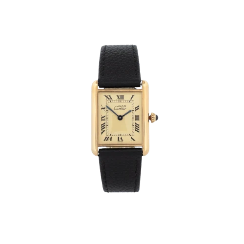 Cartier Tank Must - LM watch in silver-gilt, lemon Roman dial
