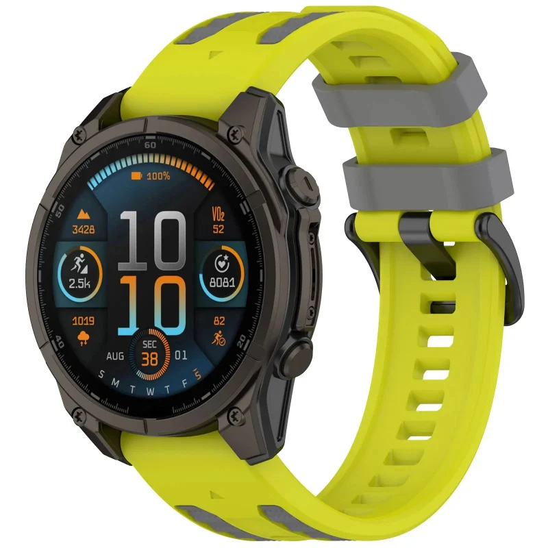 Correa deportiva grain Garmin Descent MK2 (lima/gris oscuro)