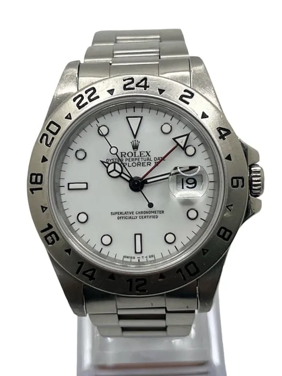 Rolex Explorer II - Automatic steel watch with white dial ref. 16570
