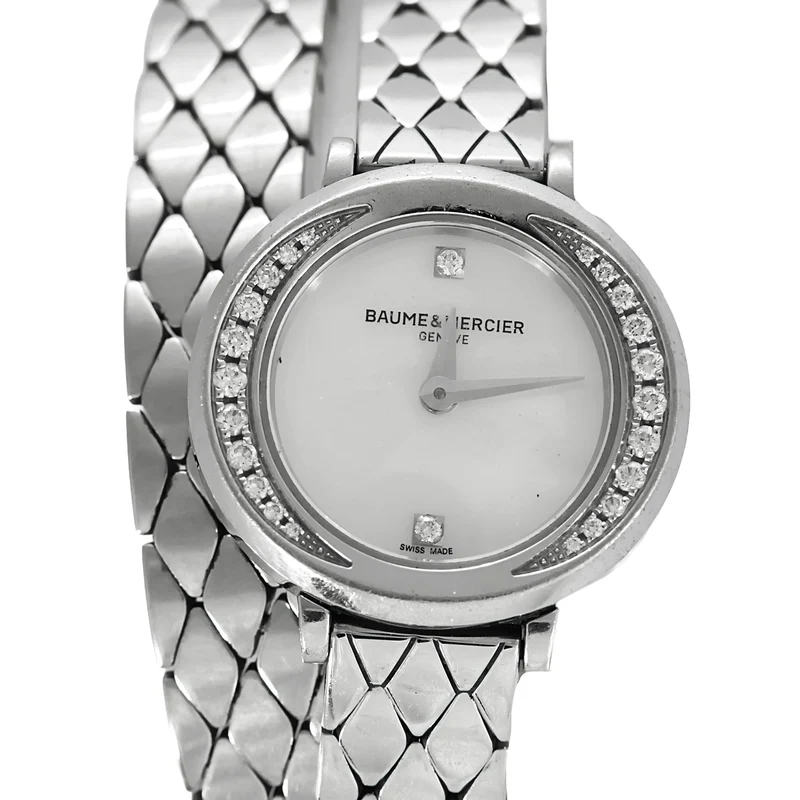 BAUME & MERCIER - Petite Promesse - Steel watch with round case, quartz movement and diamonds