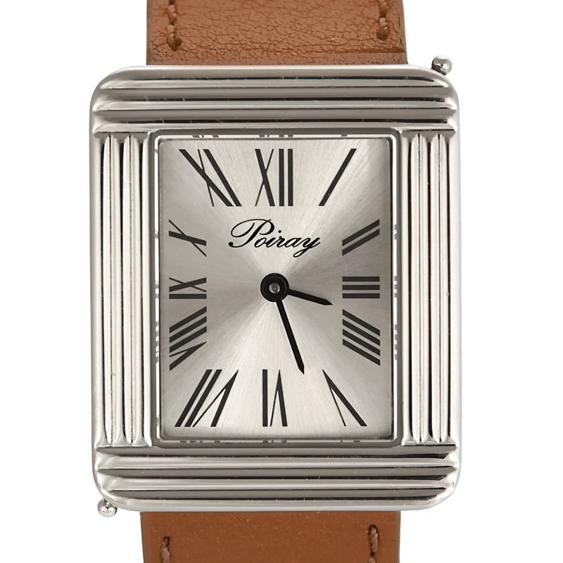POIRAY - Première large model - Steel watch with rectangular case