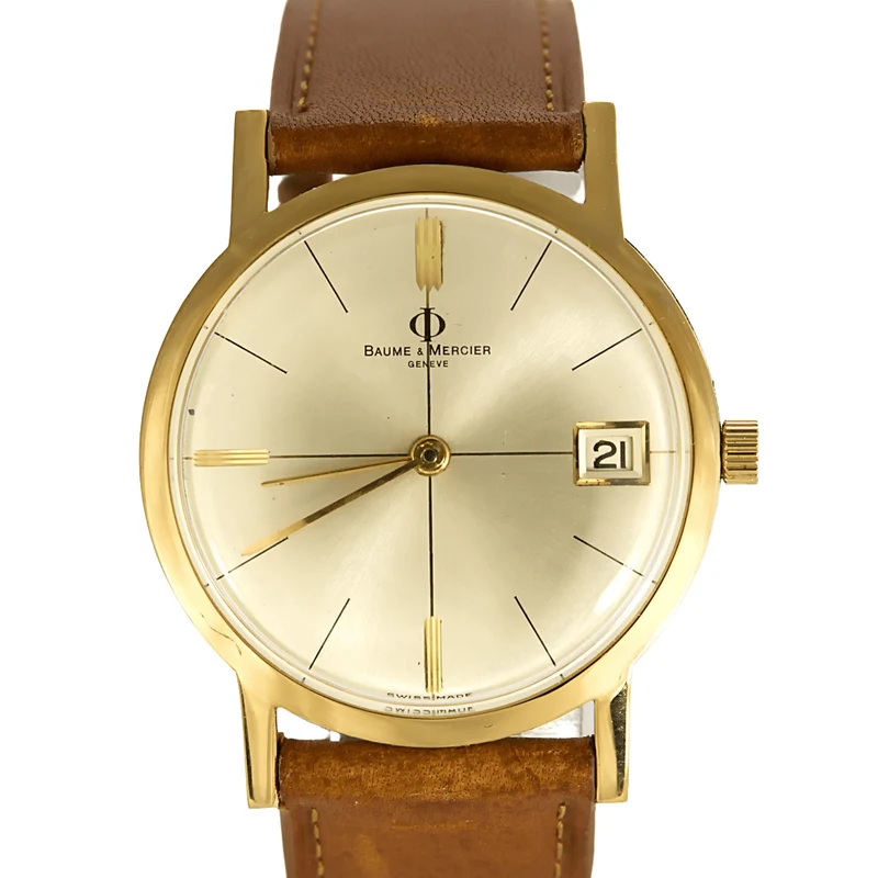 Baume et Mercier - Eterna Matic - Gold-plated steel watch with round case and automatic movement