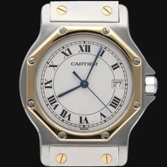 Cartier Santos Ronde Octagon Watch 18K Yellow Gold and Steel