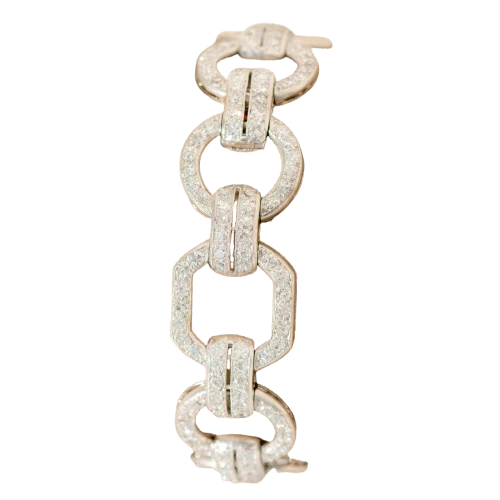 Art Deco - Bracelet in platinum and diamonds 6.84 ct (228 diamonds)
