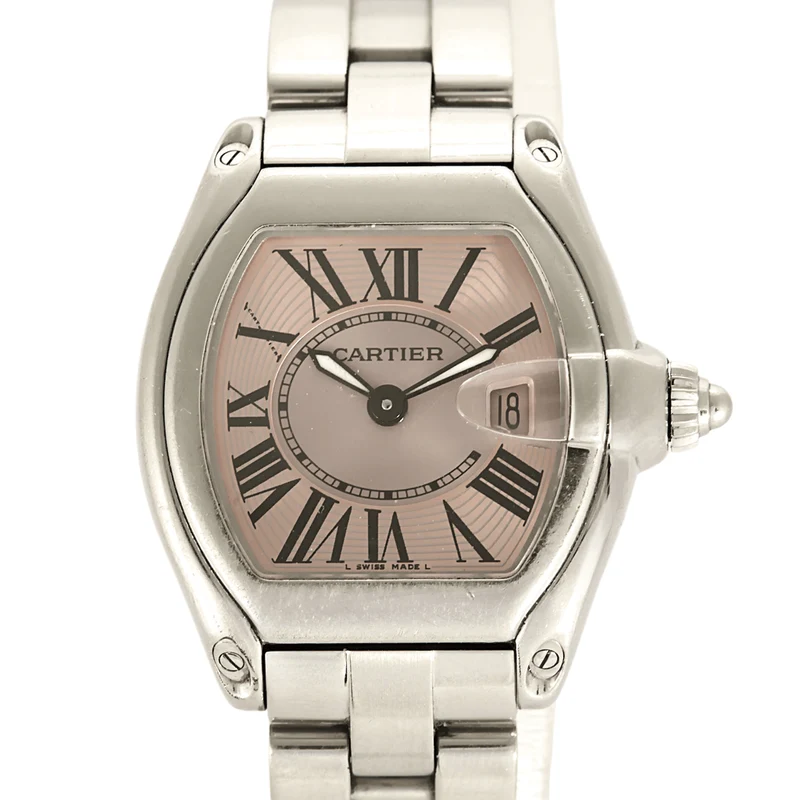 CARTIER - Roadster - Steel watch with tonneau case and quartz movement