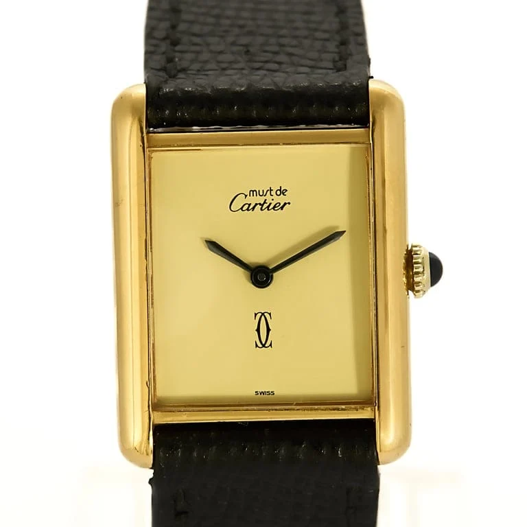 Cartier Tank Must - Watch in gold-plated silver, cream silent dial
