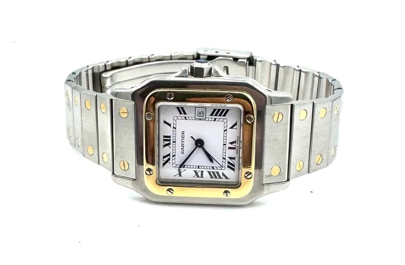 Cartier Santos - Watch in yellow gold and steel, ref. 2961