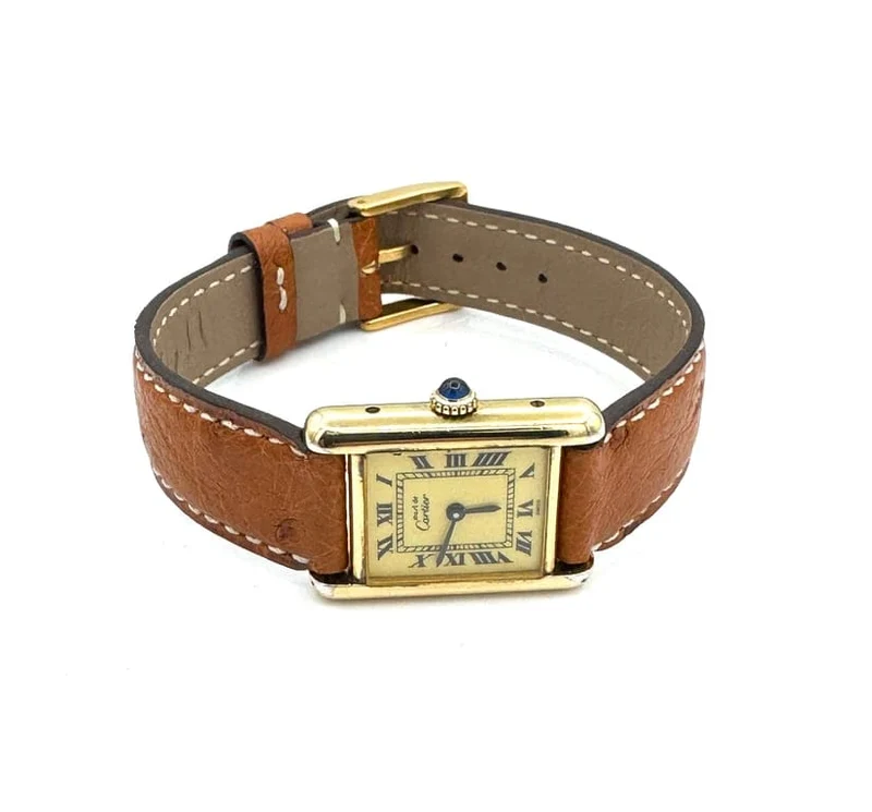 Cartier Tank Must - Watch silver-gilt with box
