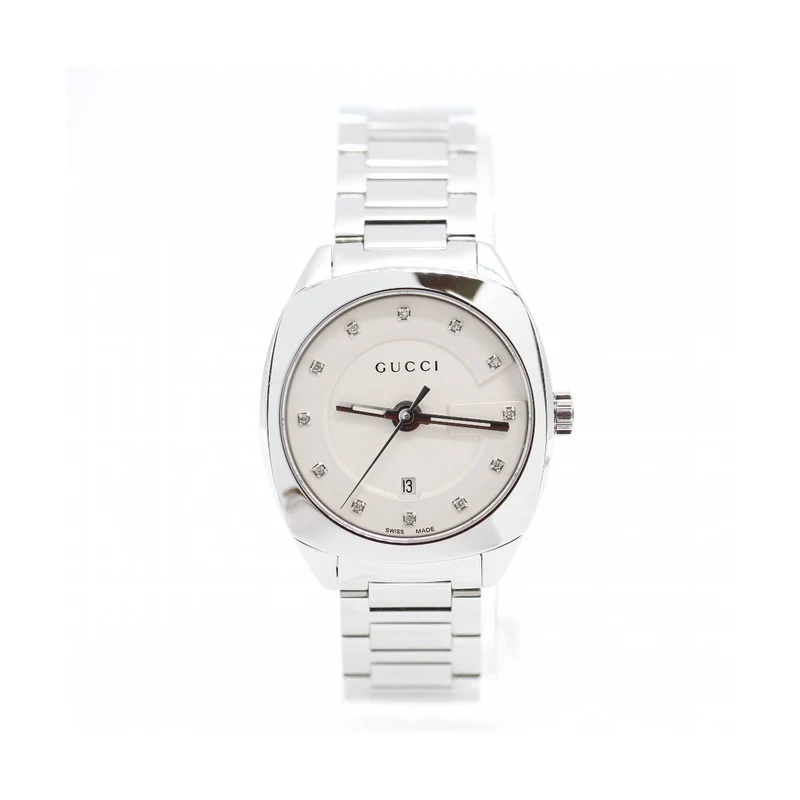 Gucci - YA142504 steel watch with diamonds