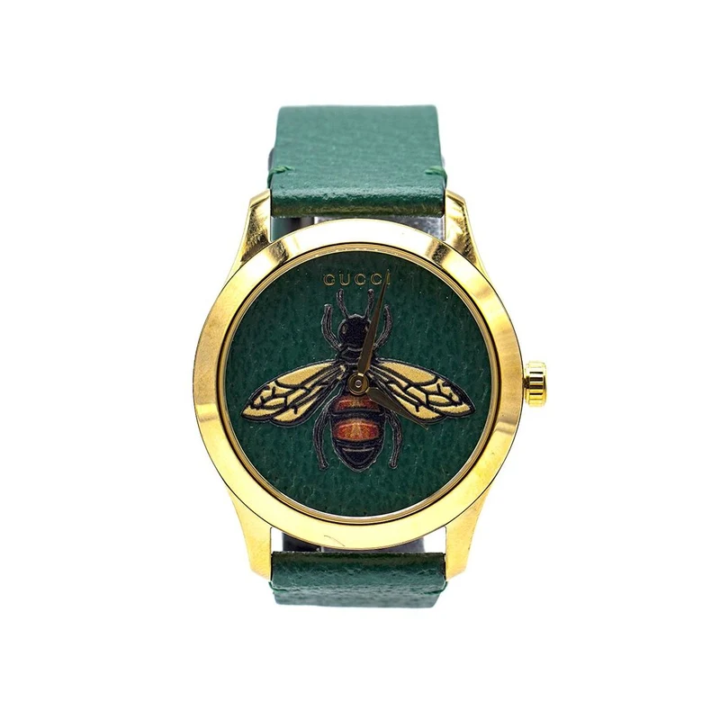 Gucci Timeless YA1264065 - Gold-tone steel watch, green dial