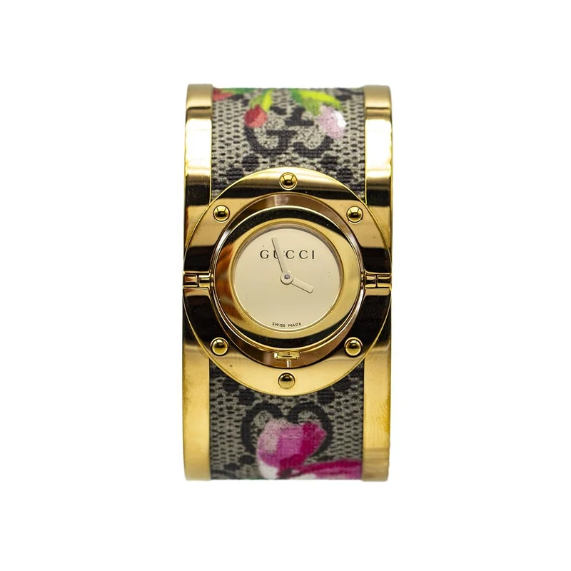 Gucci Twirl Bloom Gold YA112443 - Women's watch in gold-plated steel