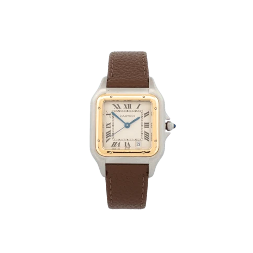 Cartier Panthère - Medium watch in steel and yellow gold bezel
