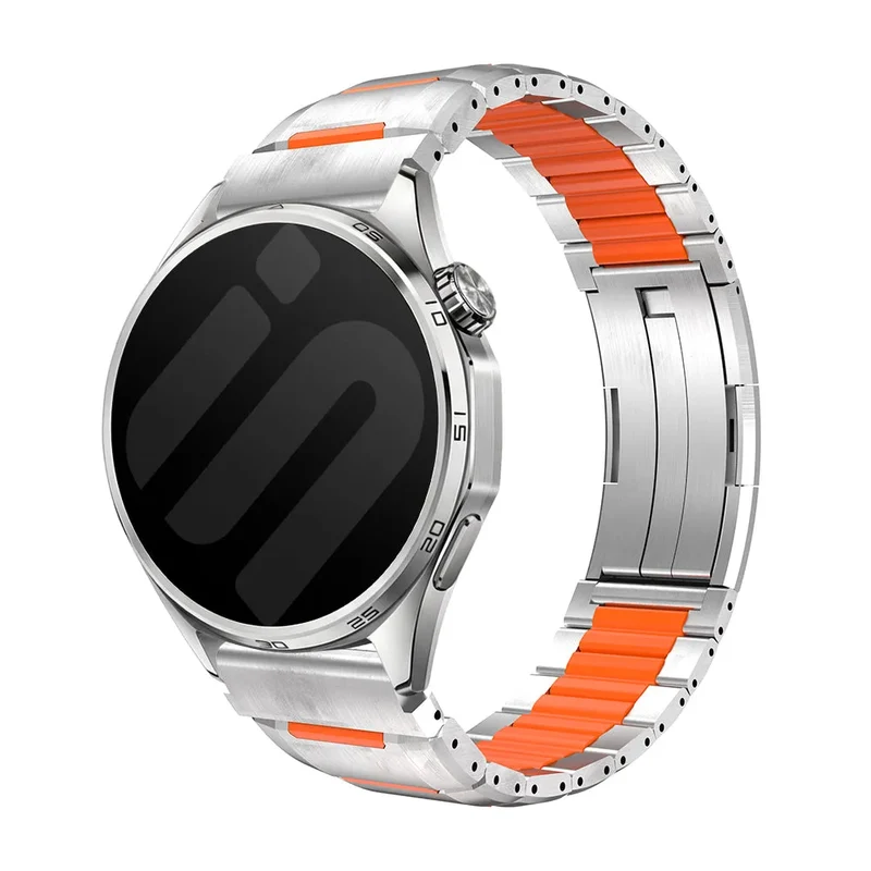 Correa acero híbrido 'One Push' Fossil Gen 5 (titanio/naranja)