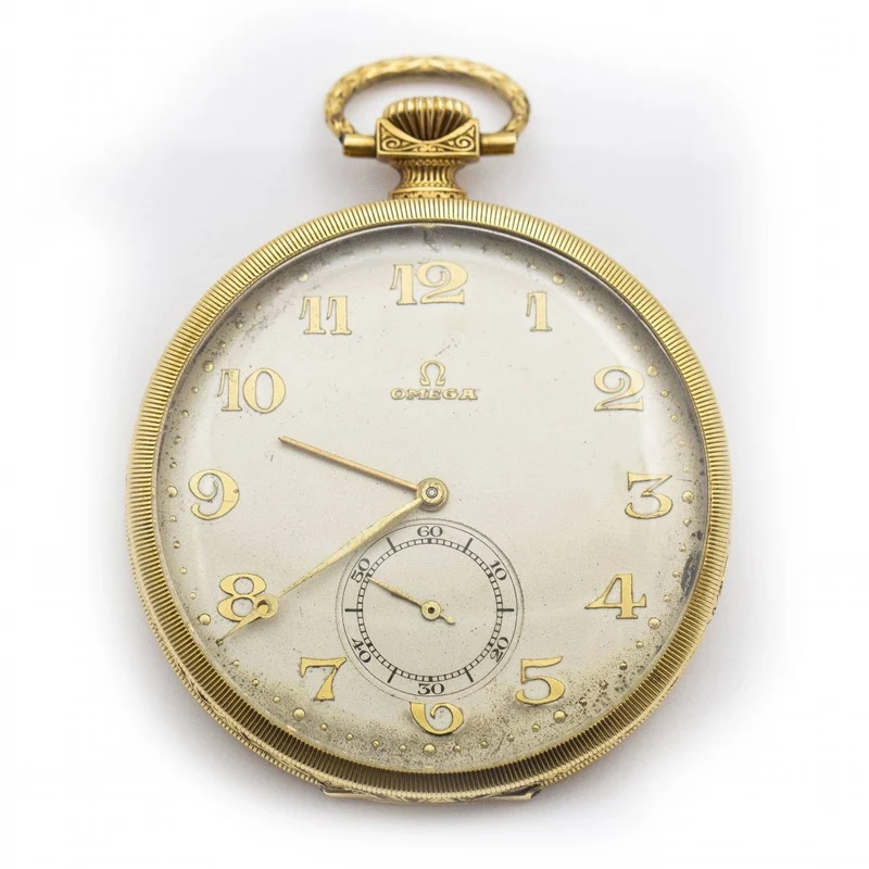 Omega - 18K yellow gold hunter-case pocket watch