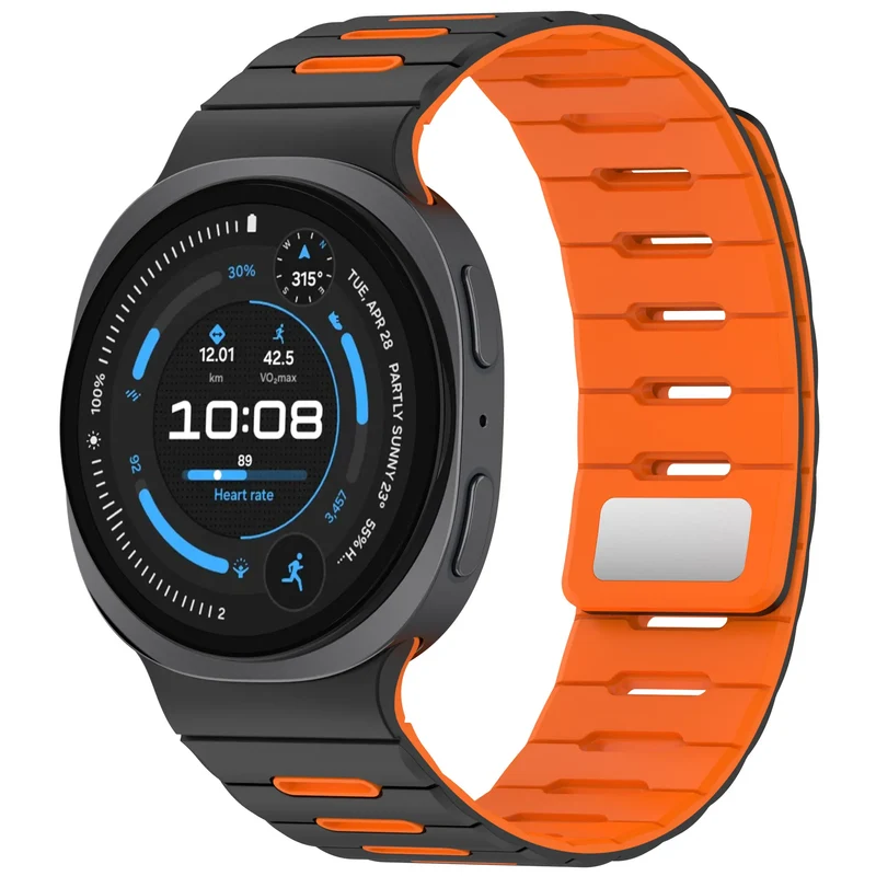 Correa silicona magnética Samsung Galaxy Watch 9 - 40mm (negro/naranja)