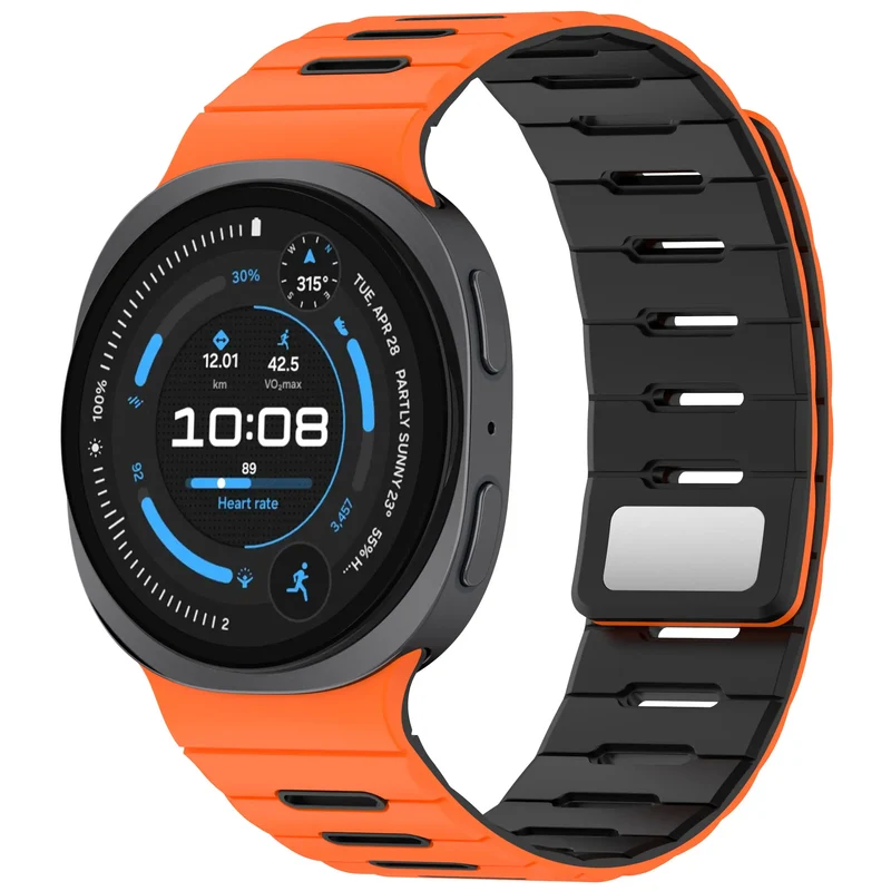 Correa silicona magnética Samsung Galaxy Watch 8 - 40mm (naranja/negro)