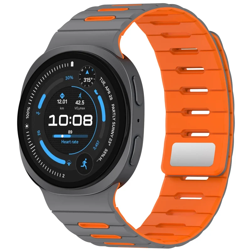 Correa silicona magnética Samsung Galaxy Watch 8 - 40mm (gris oscuro/naranja)