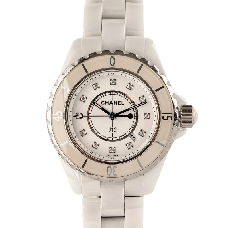 Chanel J12 - White ceramic and diamond watch