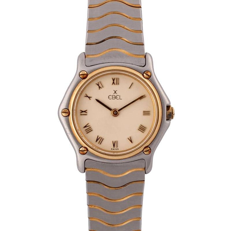 Ebel Classic Wave - Watch 166901 in yellow gold and steel