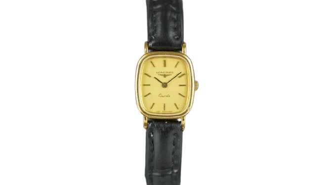 Longines Tonneau - Gold-plated quartz watch