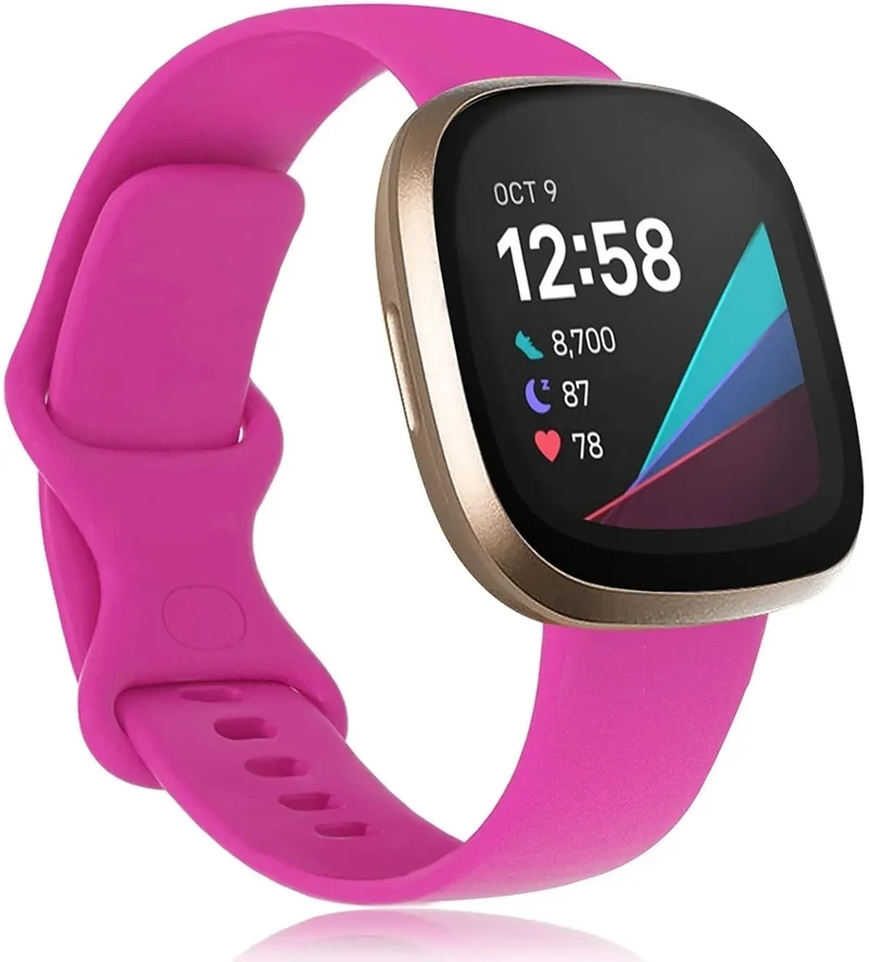 Fitbit Sense Silicona Correa (rosa brillante)