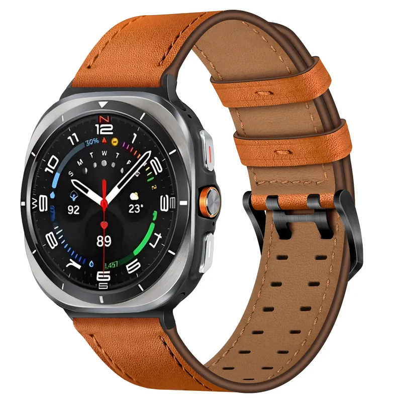 Correa cuero con doble pasador Samsung Galaxy Watch Ultra 2 (naranja)