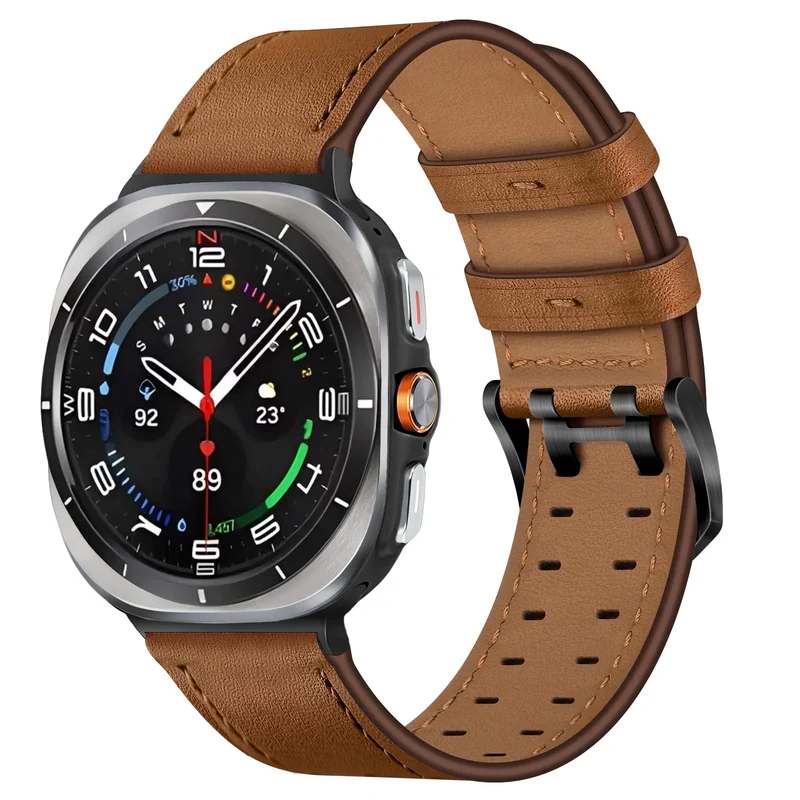 Correa cuero con doble pasador Samsung Galaxy Watch Ultra (marrón)