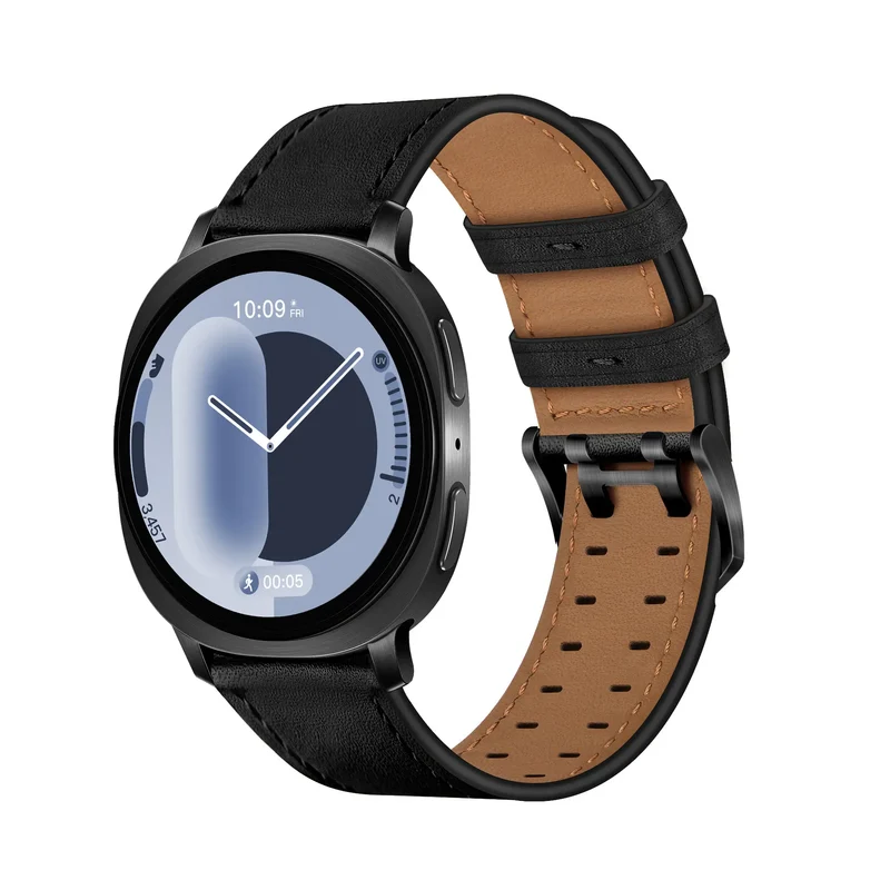 Correa cuero con doble pasador Samsung Galaxy Watch 9 - 44mm (negro)