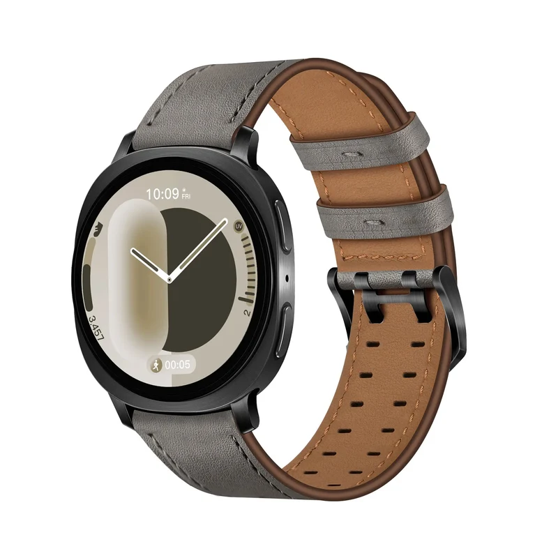 Correa cuero con doble pasador Samsung Galaxy Watch 9 - 40mm (gris)