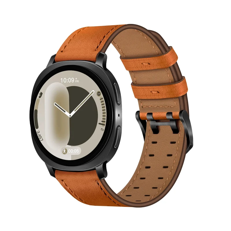 Correa cuero con doble pasador Samsung Galaxy Watch 8 Classic (naranja)