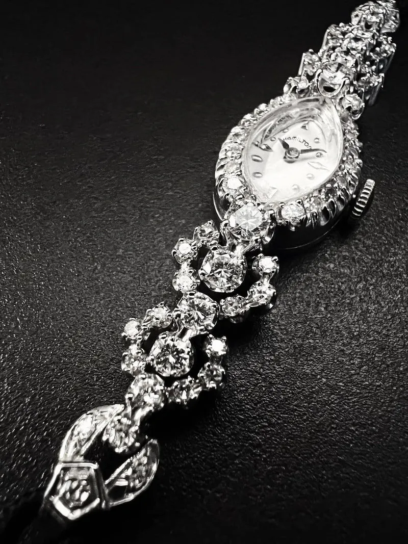 Hamilton - White gold and diamond wristwatch