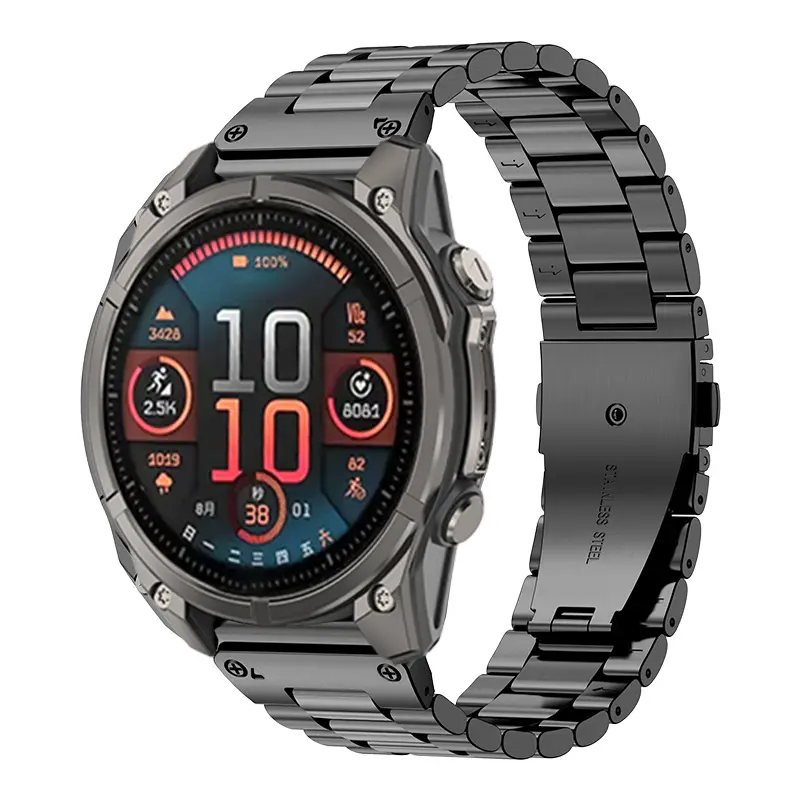 Correa acero premium Garmin Fenix 9 Pro - 43mm (negro)