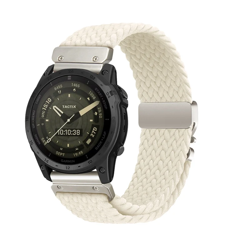 Correa trenzada con hebilla-P Garmin Fenix 9 Pro - 43mm (blanco estrella)