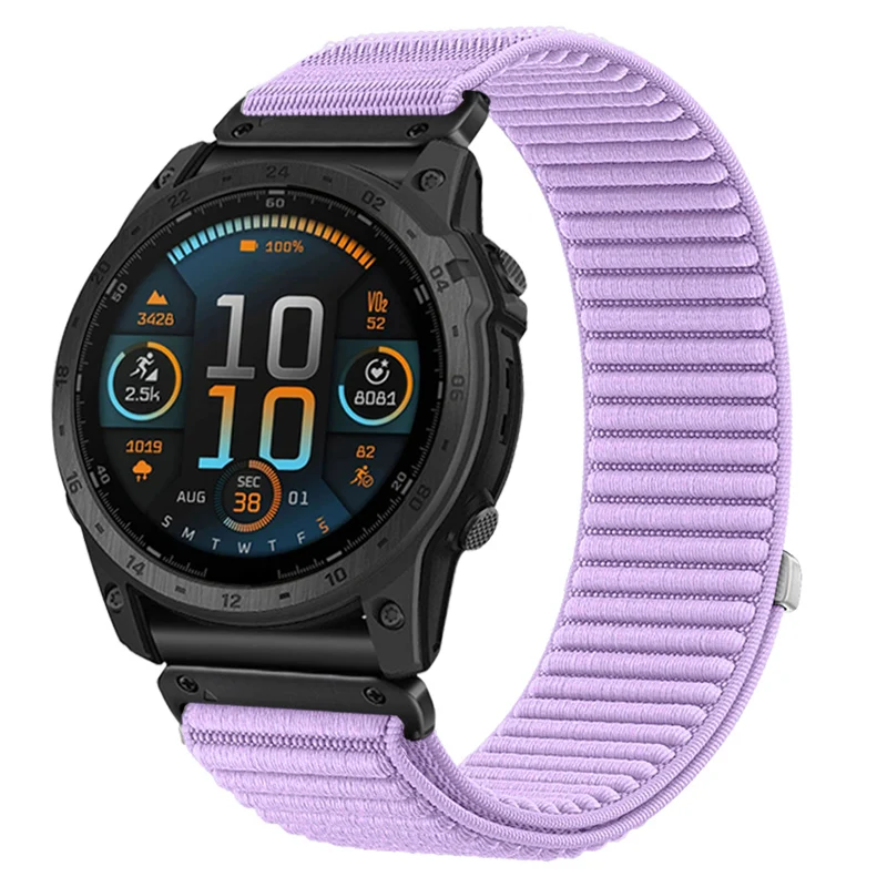 Correa nylon ondulada Garmin Fenix 9 Pro - 43mm (púrpura claro)